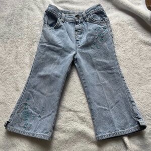 Vintage y2k faded glory toddler blue jeans 2000s retro floral pattern size 2T